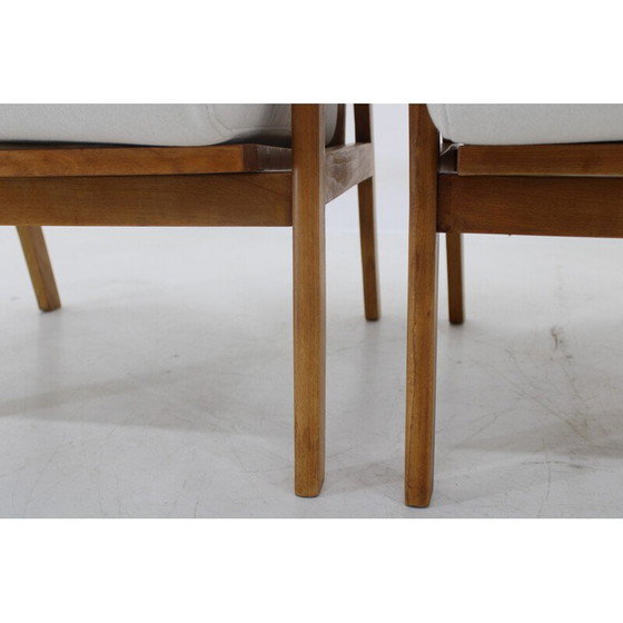Image 1 of Paire de fauteuils vintage en hêtre et teck, Danemark 1960