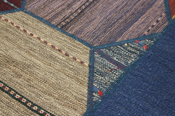 Image 1 of Tapis persan original noué à la main Kelim Patchwork Design 228 X 160 cm Top Condition