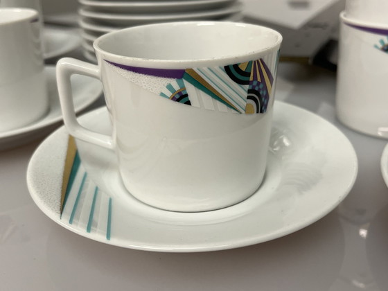 Image 1 of Set de 12 tasses et soucoupes Seltmann Weiden, Bavaria, W. Germany, Memphis Decor