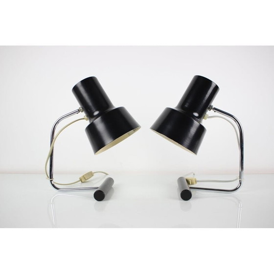 Image 1 of Paire de lampes de table vintage en métal par Josef Hurka pour Napako, Tchèque 1970