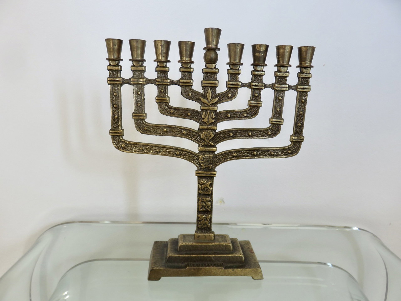 Boutons De Manchette Vintage Menorah En étain - Style Moderniste Des Années 60