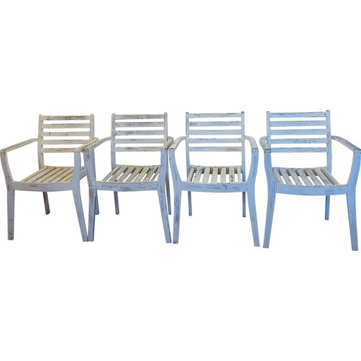 Ensemble de 4 chaises en bois vintage