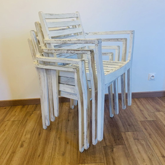 Image 1 of Ensemble de 4 chaises en bois vintage