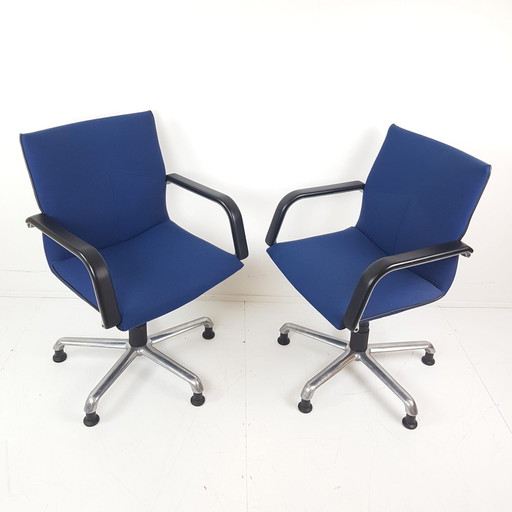 2 Chaises de bureau Artifort | Chaise de bureau bleue