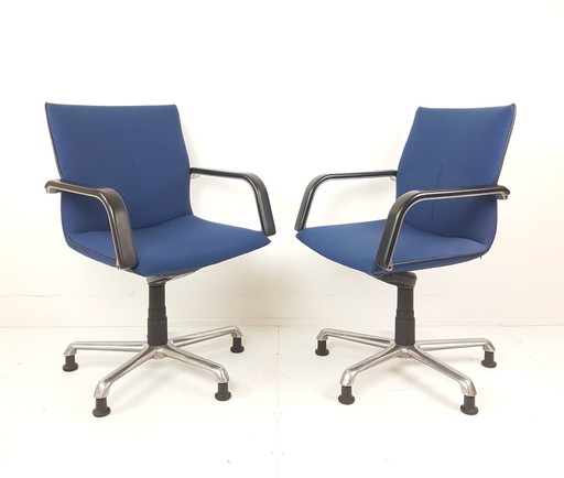 2 Chaises de bureau Artifort | Chaise de bureau bleue