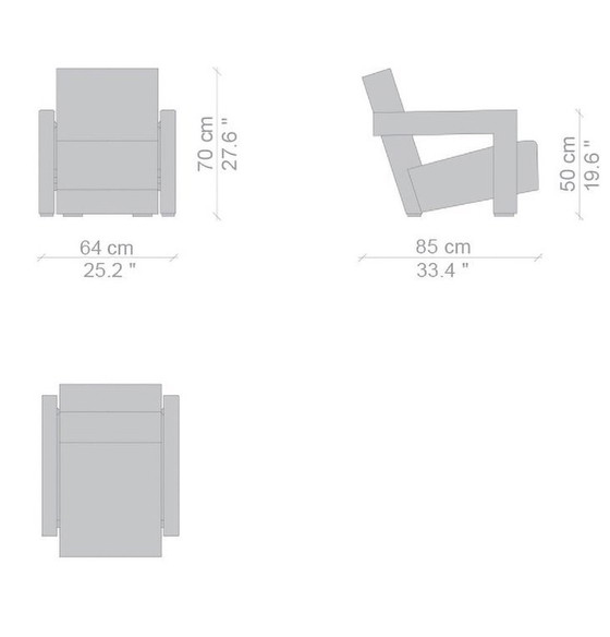 Image 1 of Cassina 2 Utrecht 637 New Never Used In Tomato Red Wool Cloth ( Serie 13L ) Horse Stitching