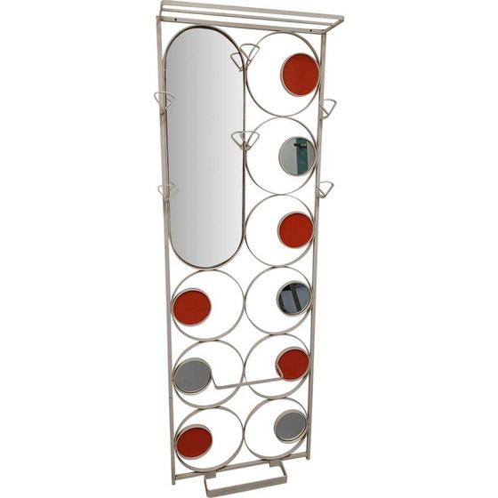 Image 1 of Vestiaire mural vintage en métal avec miroir, 1970