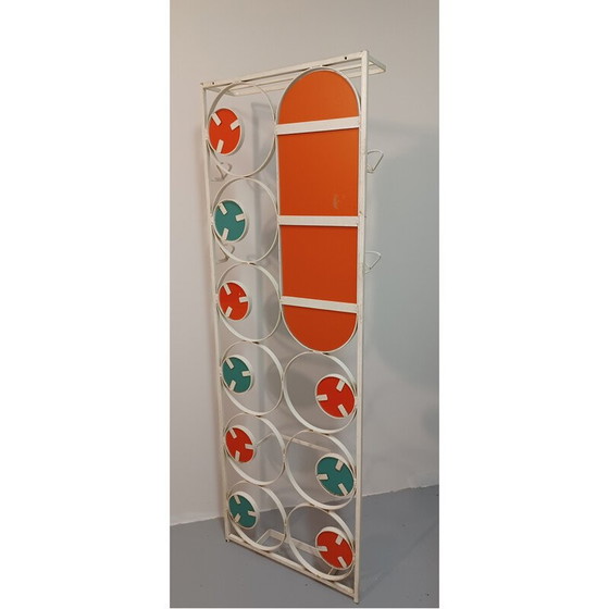 Image 1 of Vestiaire mural vintage en métal avec miroir, 1970