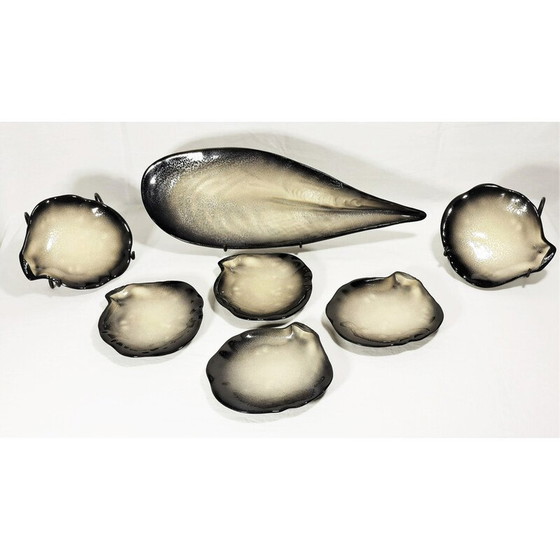 Image 1 of Service en céramique vintage en forme de coquillage par Pol Chambost, France 1950