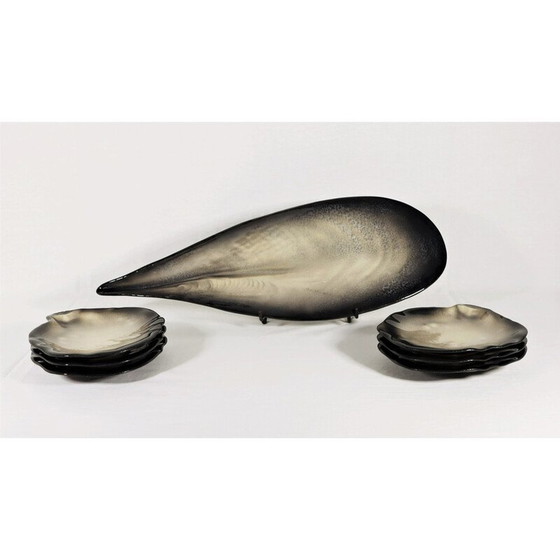 Image 1 of Service en céramique vintage en forme de coquillage par Pol Chambost, France 1950