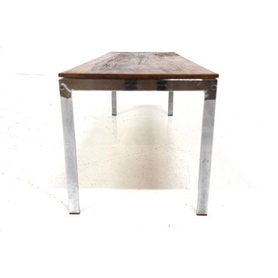 Image 1 of Banc vintage "Alpacka" en bois de rose et métal par Gillis Lundgren pour Möbel-Ikéa, Suède 1960