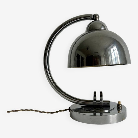 Image 1 of Lampe De Table En Métal Chromé Moderniste - France 1930