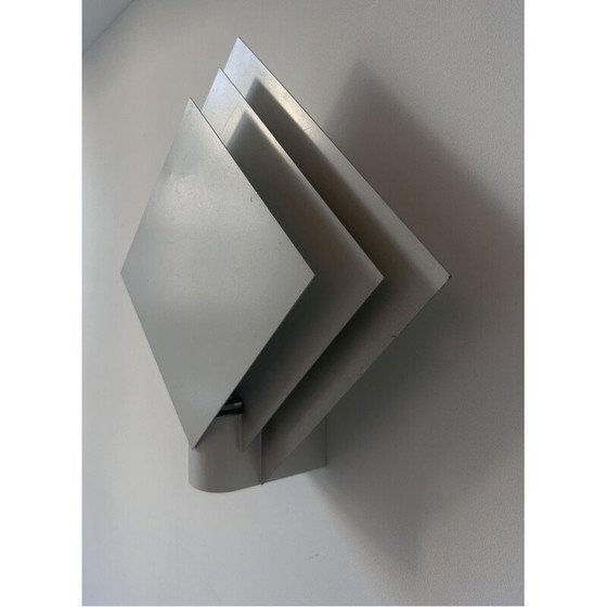 Image 1 of Paire d'appliques vintage en métal laqué blanc, Pays-Bas 1970