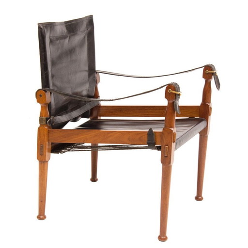 Chaise safari vintage par M. Hayat & Brothers 1970