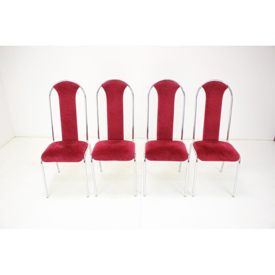 Image 1 of Ensemble de salle à manger vintage en verre et tissu, Tchécoslovaquie 1970