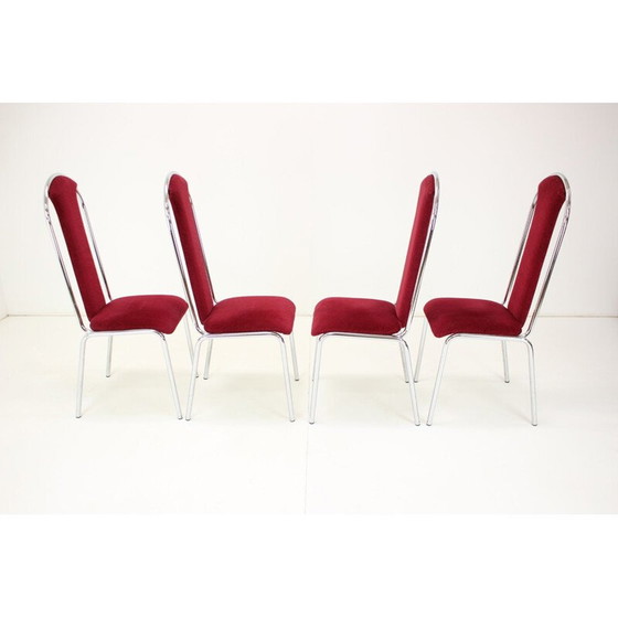 Image 1 of Ensemble de salle à manger vintage en verre et tissu, Tchécoslovaquie 1970