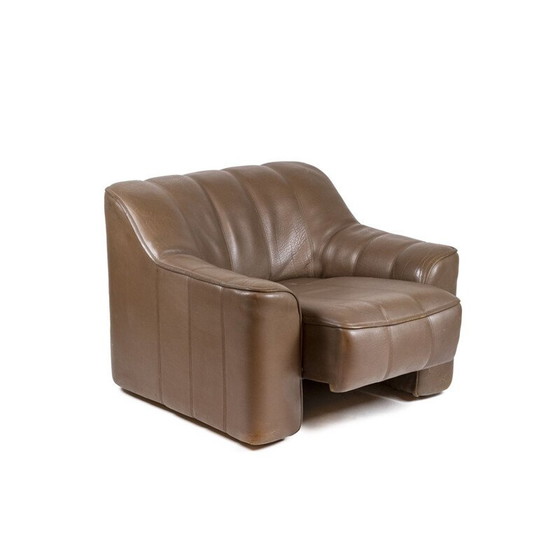 Image 1 of Fauteuil et ottoman en cuir vintage, 1970