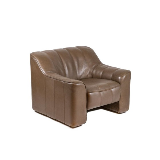 Image 1 of Fauteuil et ottoman en cuir vintage, 1970