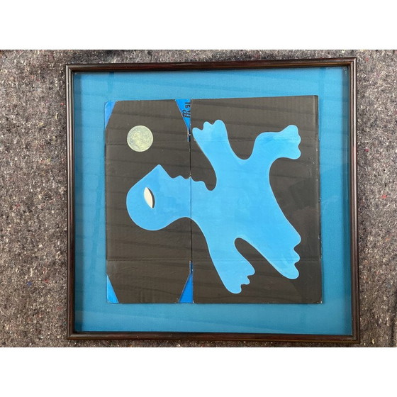 Image 1 of Peinture vintage "L'homme bleu" par Alain Rothstein, 1991