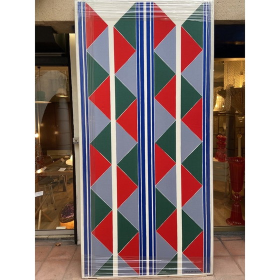 Image 1 of Sérigraphie vintage sur toile modèle "Arlequin" par Sonia Delaunay, 1983