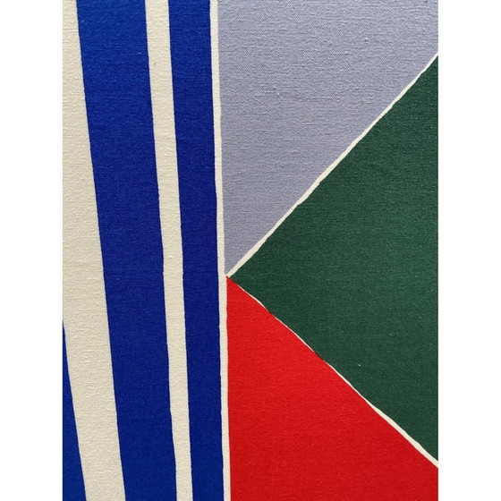 Image 1 of Sérigraphie vintage sur toile modèle "Arlequin" par Sonia Delaunay, 1983