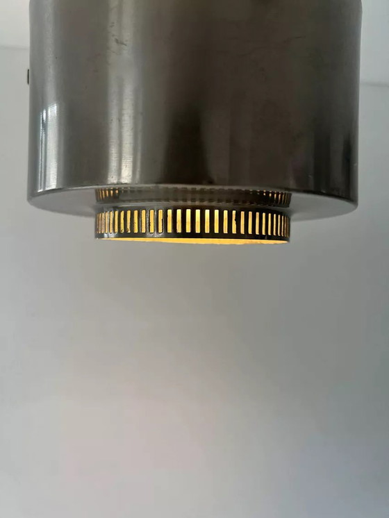 Image 1 of Lustre Moderniste Vintage, Métal Chromé, France 1940