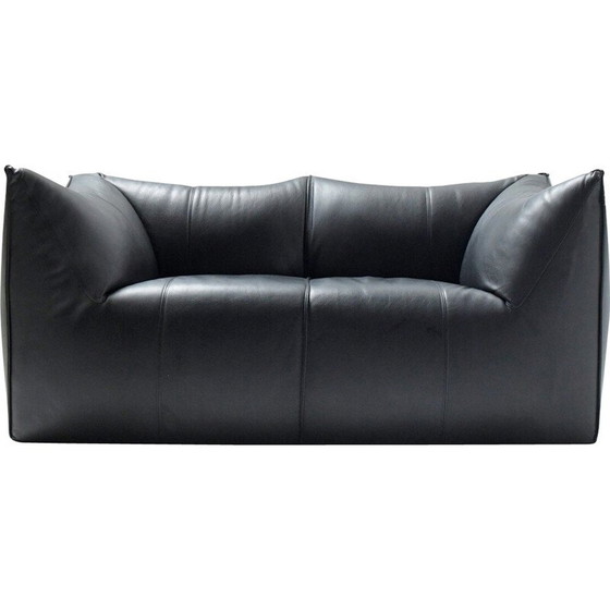 Image 1 of Canapé vintage "Le bambole" en cuir noir par Mario Bellini pour B and B, Italie 1970