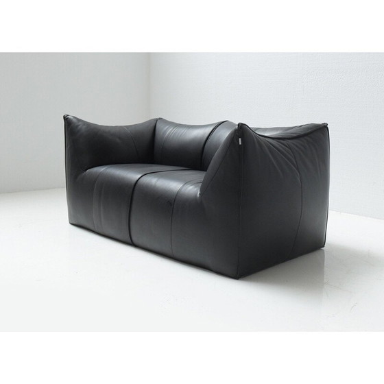 Image 1 of Canapé vintage "Le bambole" en cuir noir par Mario Bellini pour B and B, Italie 1970