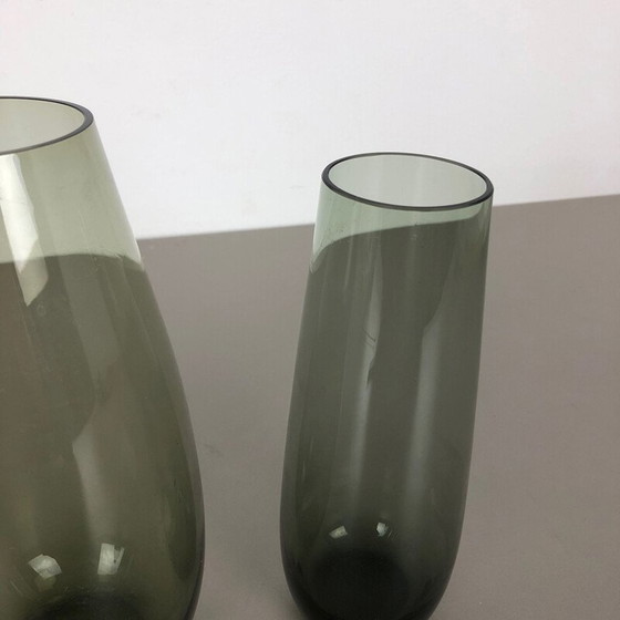 Image 1 of Paire de vases en verre vintage par Wilhelm Wagenfeld pour le Wmf, Allemagne 1960
