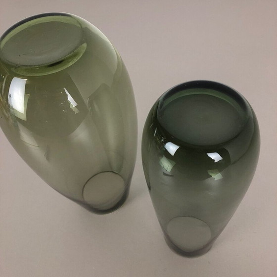 Image 1 of Paire de vases en verre vintage par Wilhelm Wagenfeld pour le Wmf, Allemagne 1960