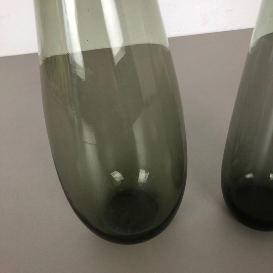 Image 1 of Paire de vases en verre vintage par Wilhelm Wagenfeld pour le Wmf, Allemagne 1960