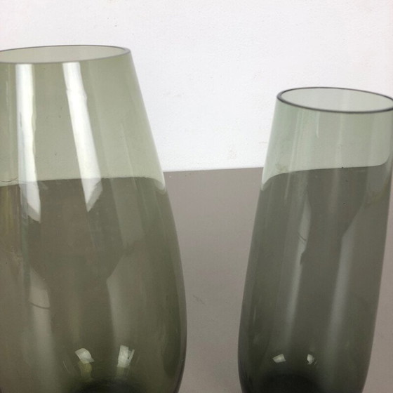 Image 1 of Paire de vases en verre vintage par Wilhelm Wagenfeld pour le Wmf, Allemagne 1960