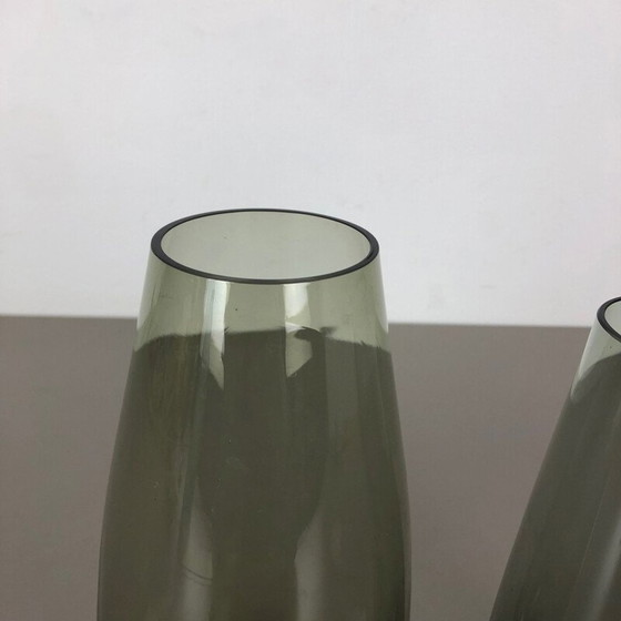 Image 1 of Paire de vases en verre vintage par Wilhelm Wagenfeld pour le Wmf, Allemagne 1960