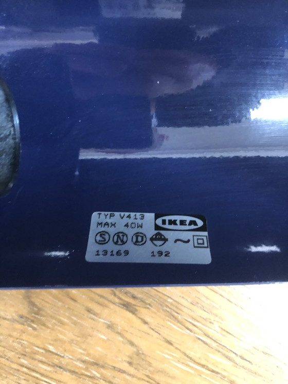 Image 1 of Set 2X Ikea Blue Bed Lamps Round - Lod