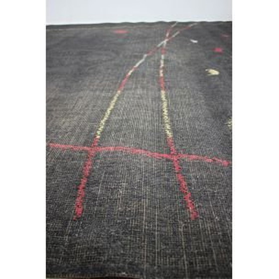 Image 1 of Tapis vintage à motifs gris, Tchécoslovaquie 1960