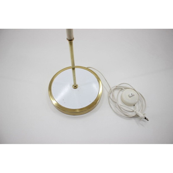 Image 1 of Lampadaire vintage en laiton, tissu et plastique, Allemagne 1970