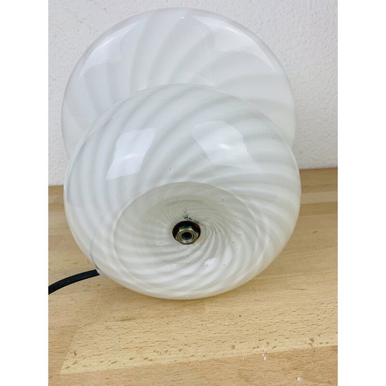 Image 1 of Lampe champignon vintage en verre blanc de Murano, 1970