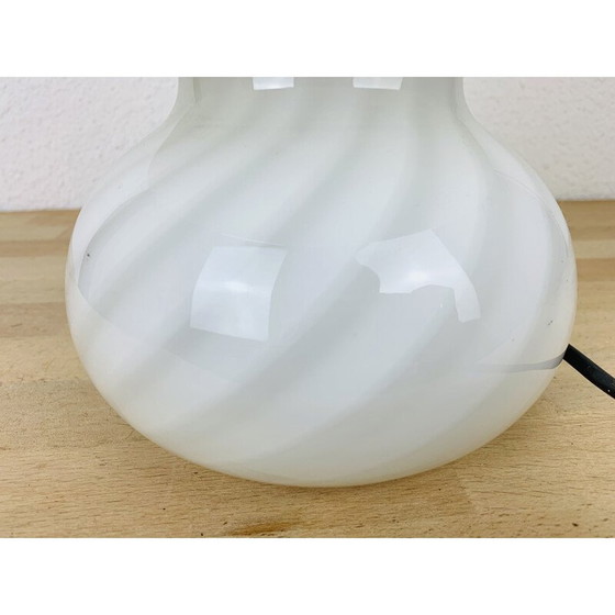 Image 1 of Lampe champignon vintage en verre blanc de Murano, 1970