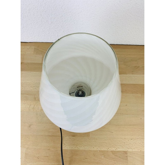 Image 1 of Lampe champignon vintage en verre blanc de Murano, 1970