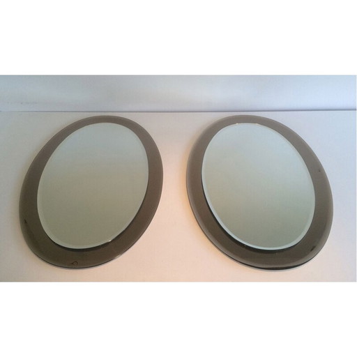 Paire de miroirs en verre vintage, 1970