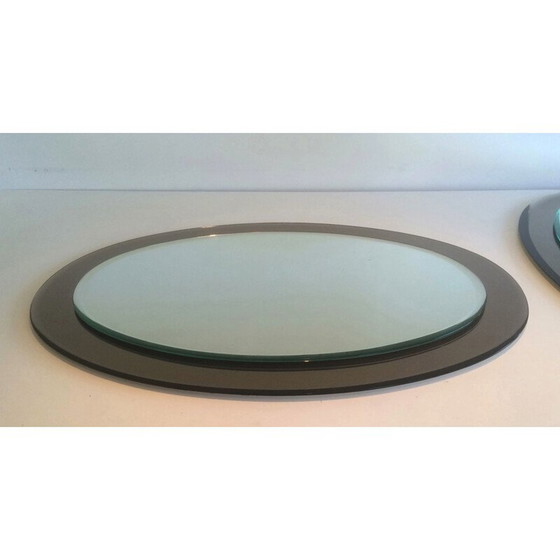 Image 1 of Paire de miroirs en verre vintage, 1970