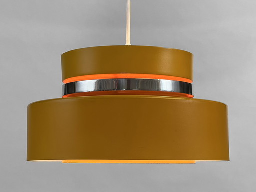 Lampe pendante jaune foncé par Carl Thore pour Granhaga. Suède 1970S