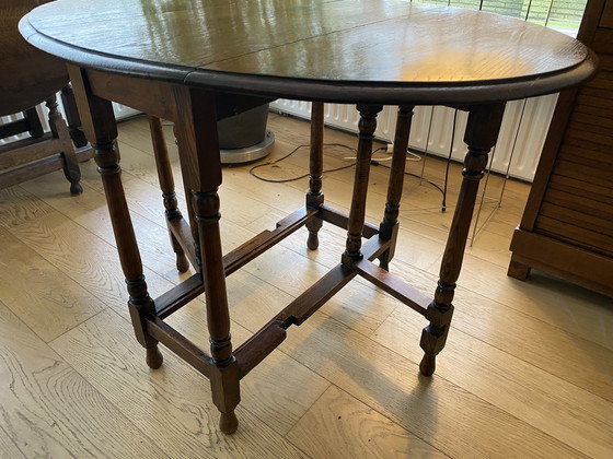 Image 1 of Table Hangar / Gateleg Table en chêne ancien