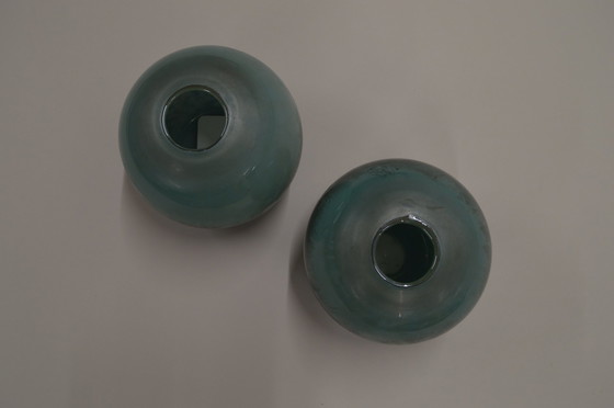 Image 1 of Vase en verre // Bleu clair grand