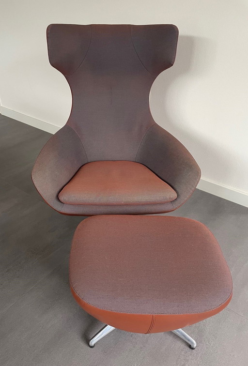 Leolux Caruzzo Plus Armchair With Matching Footstool Forte