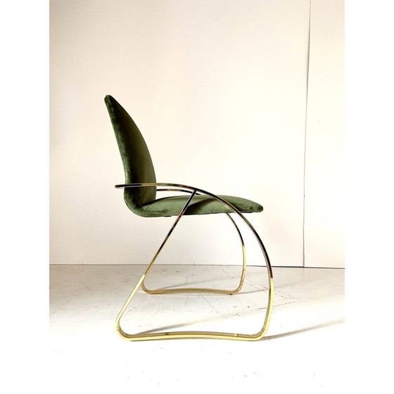 Image 1 of Fauteuil vintage en acier chromé et velours, Italie 1970