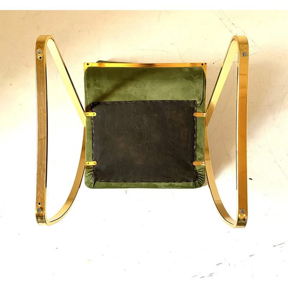 Image 1 of Fauteuil vintage en acier chromé et velours, Italie 1970