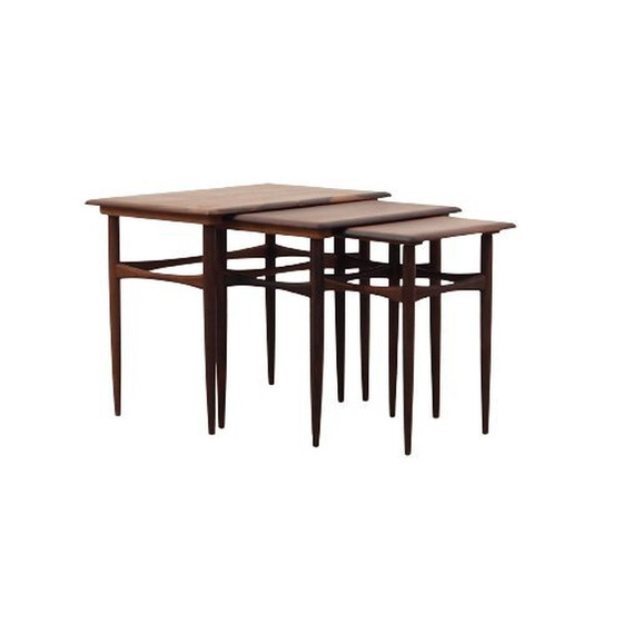 Image 1 of Ensemble de trois tables en bois de rose, design danois, années 1960, production : Danemark