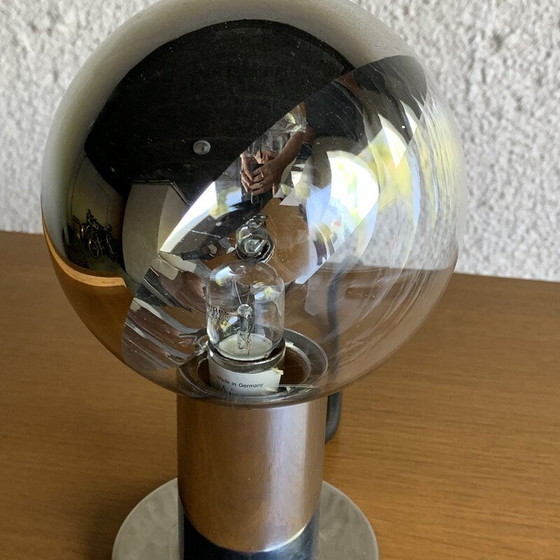 Image 1 of Lampe de table vintage en verre et chrome par Motoko Ishii pour Staff Leuchten, Allemagne