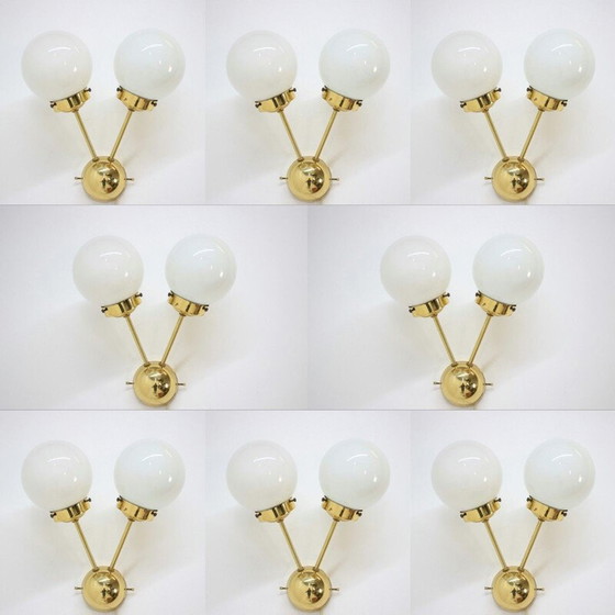 Image 1 of Lampes murales vintage en laiton spoutnik, 1970